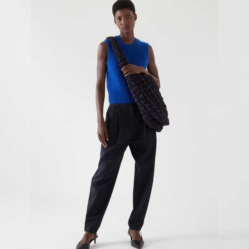 黒 バッグ 黒 キルティング編み込みショルダーバッグ