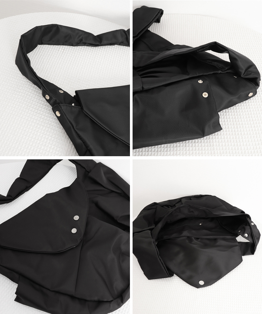 黒 バッグ 大容量ナイロンショルダーバッグ黒カジュアル斜め掛け