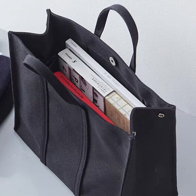 黒 バッグ 黒キャンバス大容量トートバッグ男女兼用