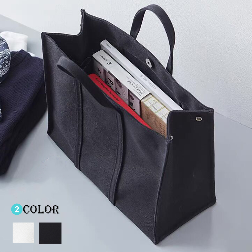 黒 バッグ 黒キャンバス大容量トートバッグ男女兼用