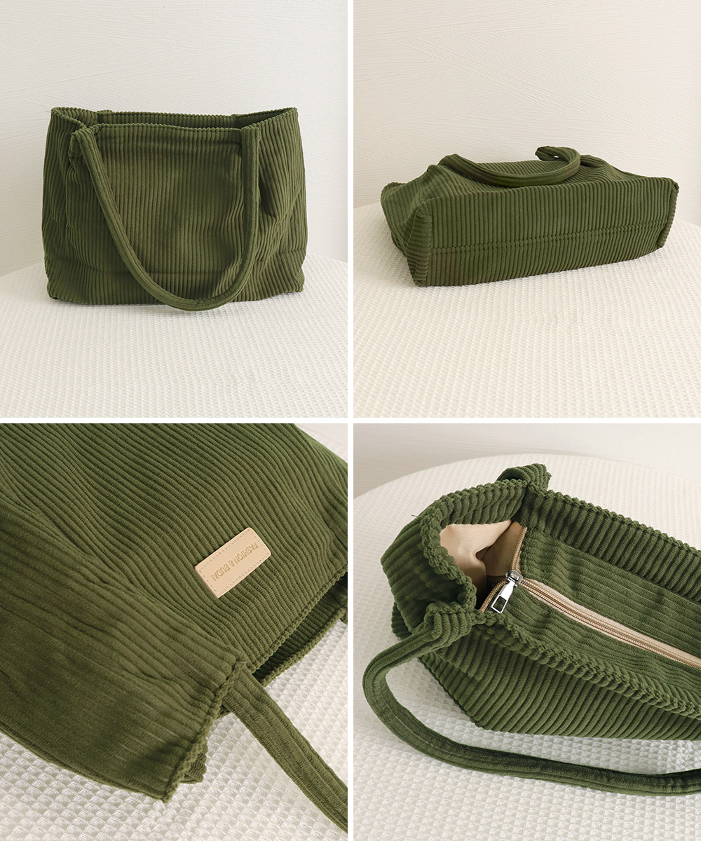 黒 バッグ コーデュロイ トートバッグ 黒 レディース 大容量