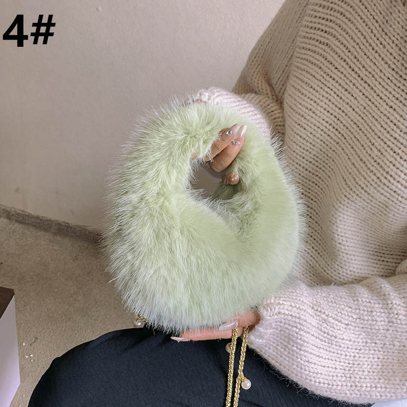 黒 バッグ 黒ファー丸型ショルダーバッグ上品レディース秋冬