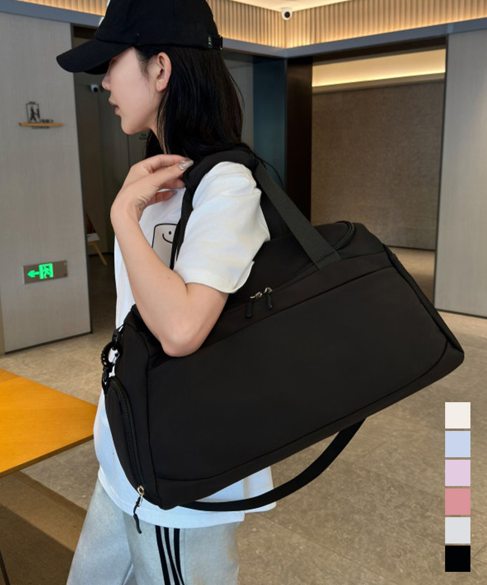 黒 バッグ 大容量旅行鞄 女性用 手提げ肩掛け二通り黒鞄