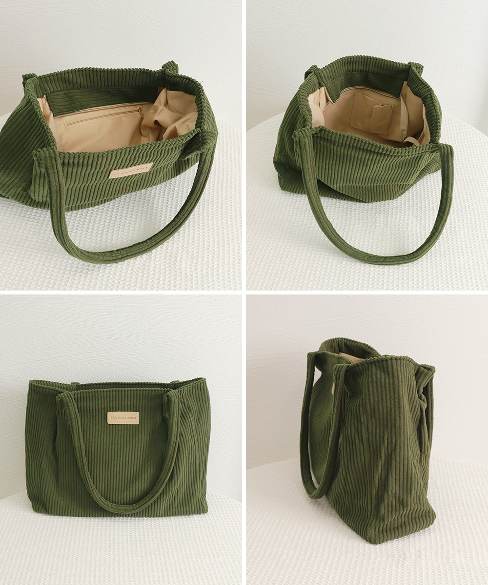 黒 バッグ コーデュロイ トートバッグ 黒 レディース 大容量