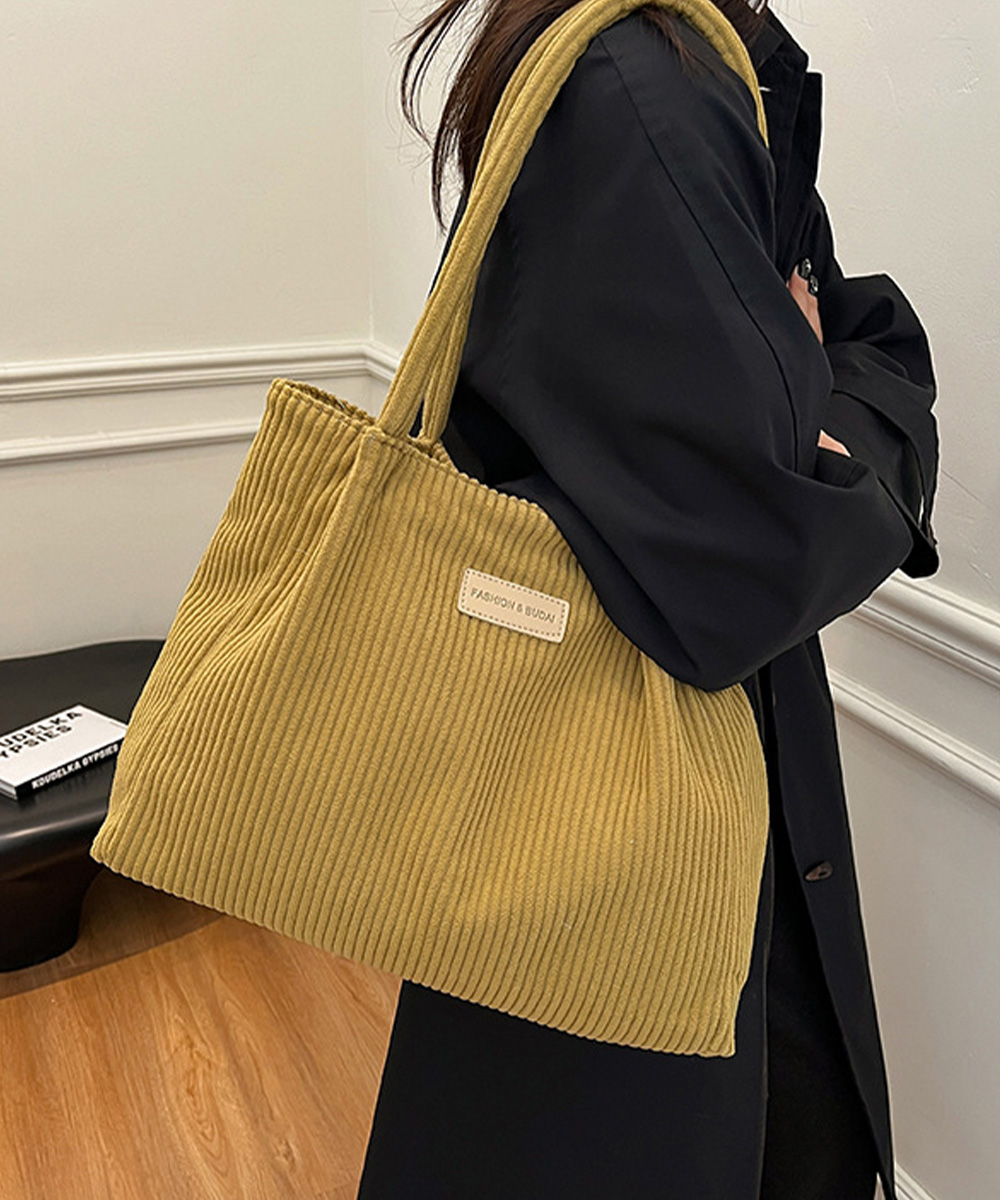 黒 バッグ コーデュロイ トートバッグ 黒 レディース 大容量