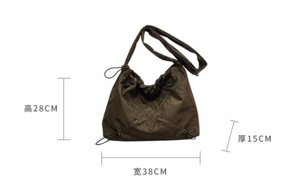 黒 バッグ 女性用ナイロン製黒ショルダーバッグ