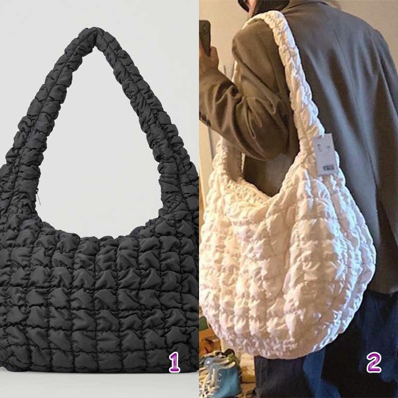 黒 バッグ 黒 キルティング編み込みショルダーバッグ