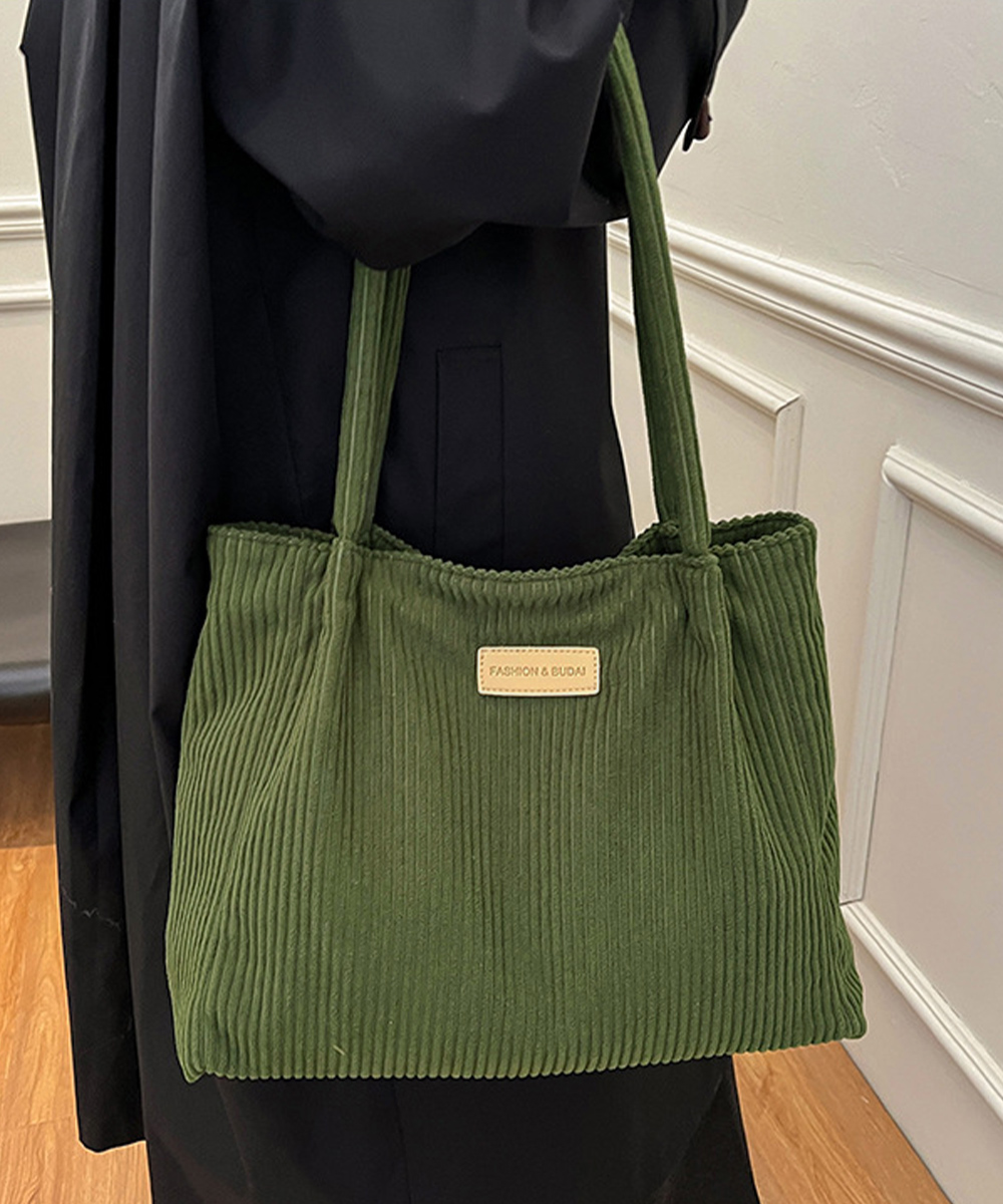 黒 バッグ コーデュロイ トートバッグ 黒 レディース 大容量