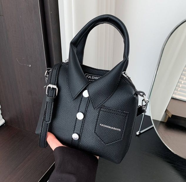 ジャケット型デザイン ミニショルダー黒バッグ