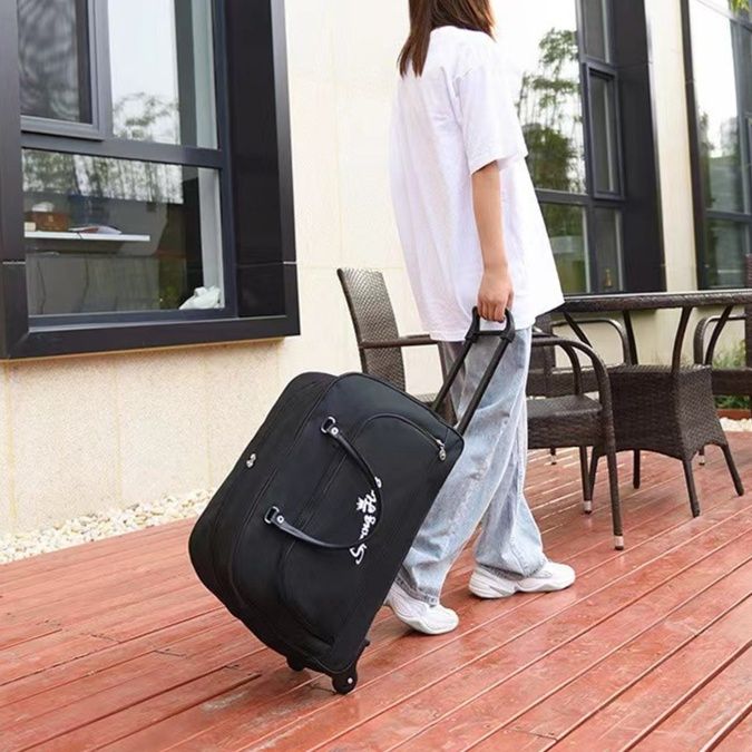 黒 キャリーハンドル付き大容量旅行用ボストンバッグ