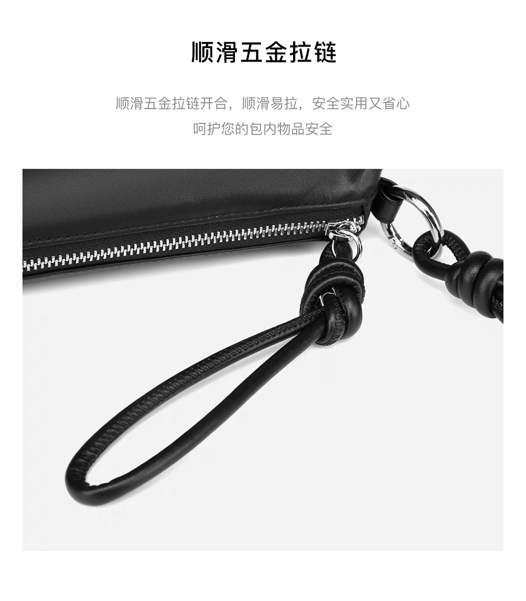 黒バッグ 三日月型レザー調ショルダーバッグ 結び紐付き