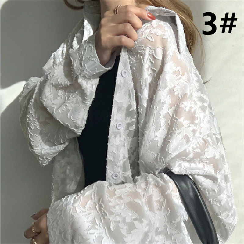 レース 服 春夏新作レース長袖シャツ日焼け止め体型カバートップス