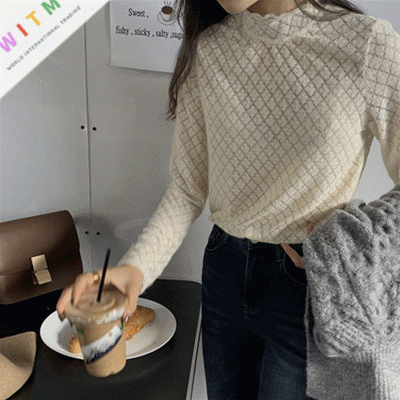 レース 服 花柄レース長袖インナー 上品デザイン 伸縮性抜群 韓国風