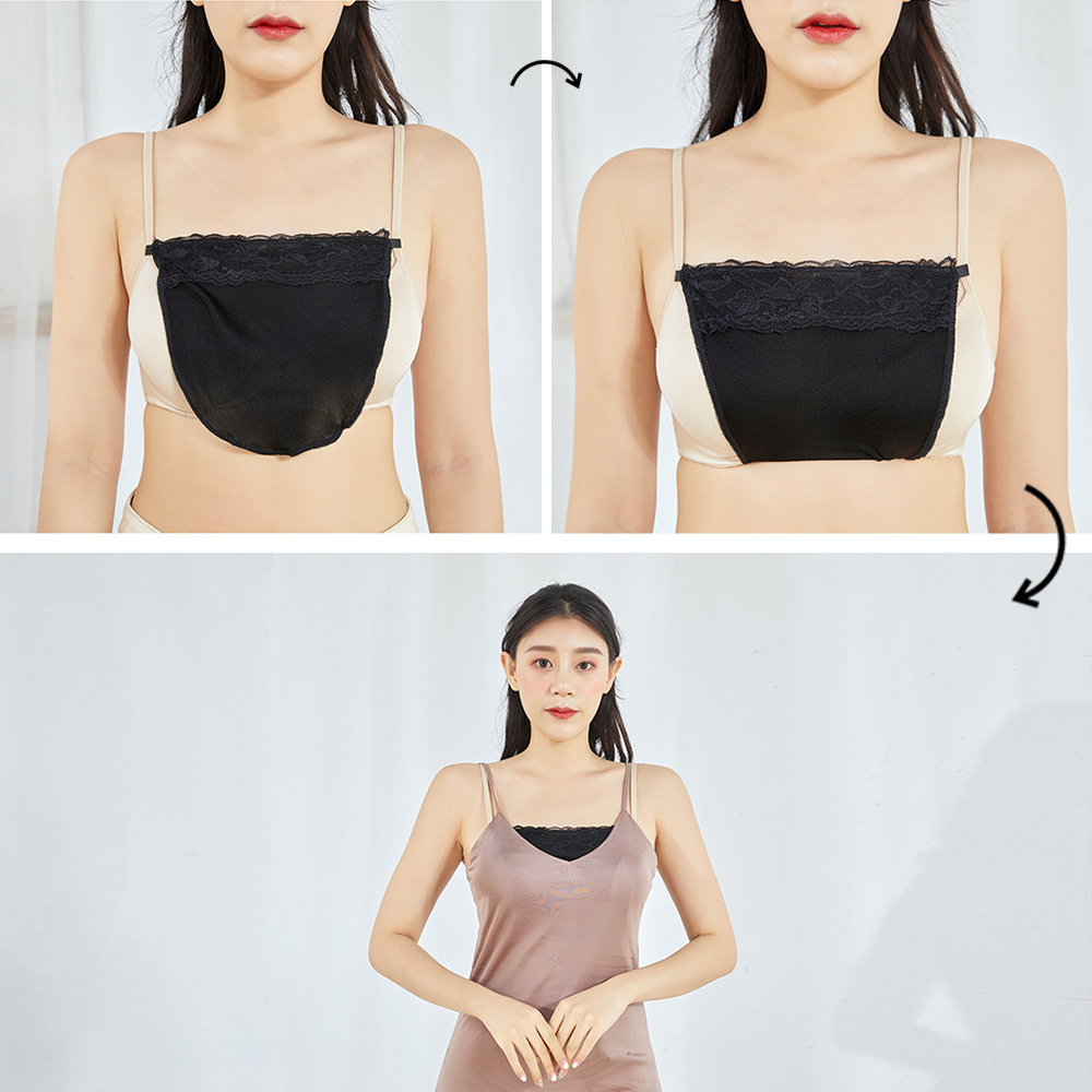 レース 服 レース付き胸元カバー 谷間隠しブラカバー