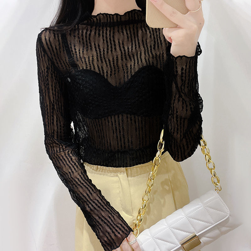 レース 服 水玉模様シアーレースインナー