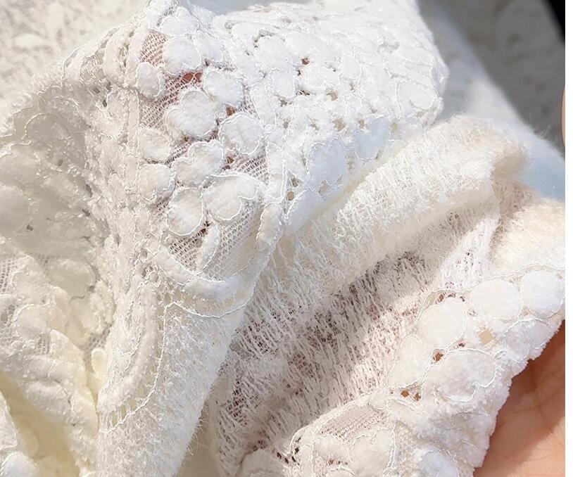 レース 服 新作レース長袖トップス スリムインナー3色展開