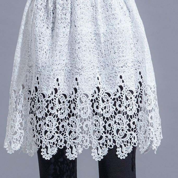 レース 服 花柄レース重ね ふんわりスカート