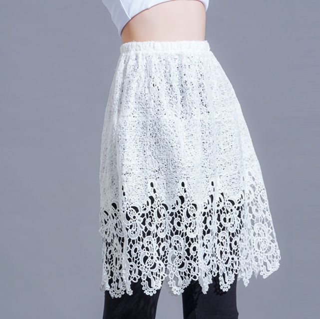 レース 服 花柄レース重ね ふんわりスカート