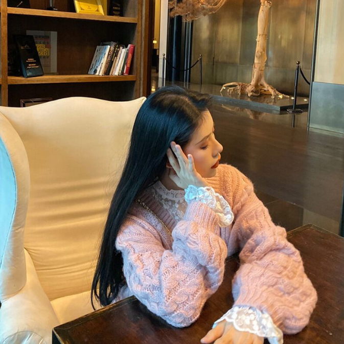 レース 服 二〇二五年新作 透け感レース ハイネック長袖ブラウス