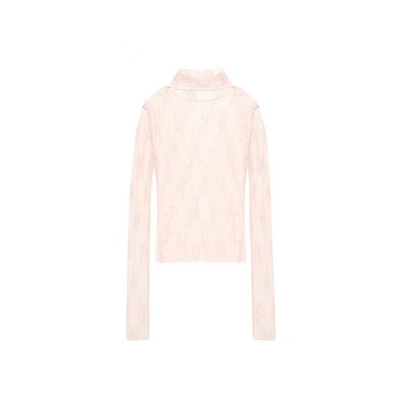 レース 服 花柄透けレース ハイネックインナー 重ね着用レディース