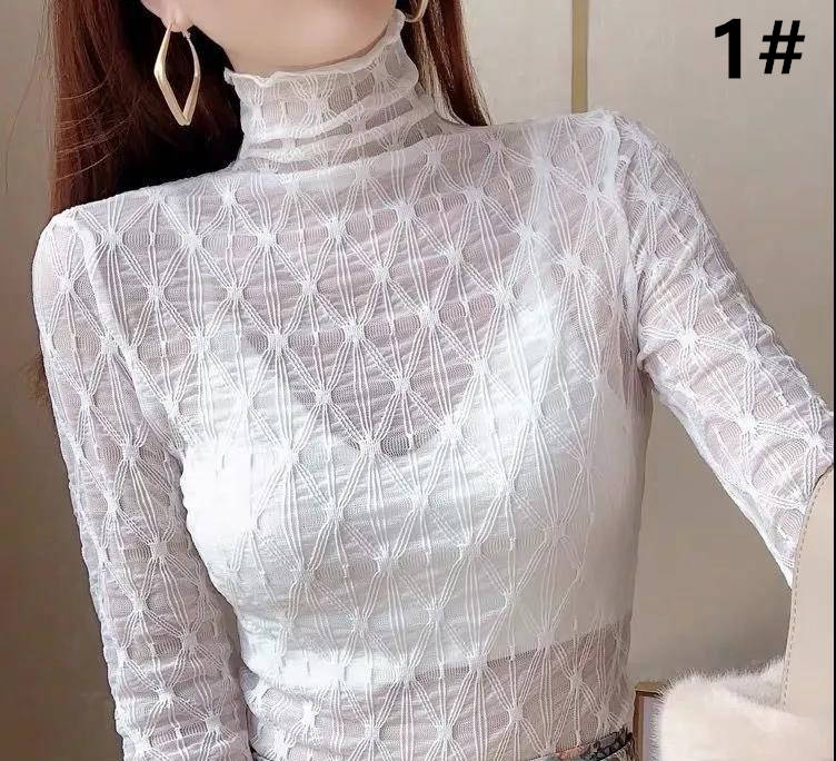 レース 服 秋冬新作 立ち襟レース トップス 上品着回し レディース