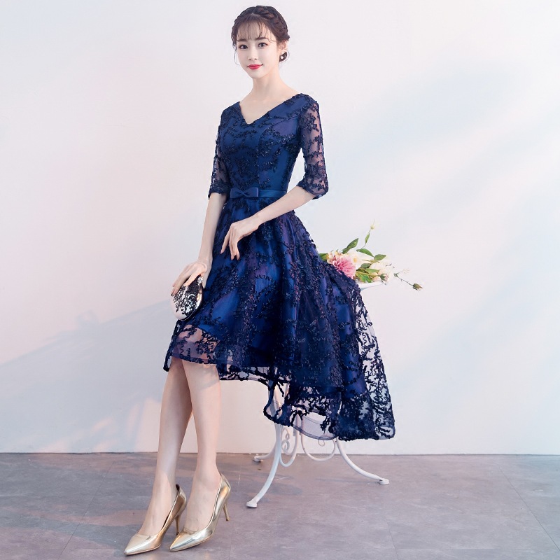 レース 服 フィッシュテール花柄レースワンピース