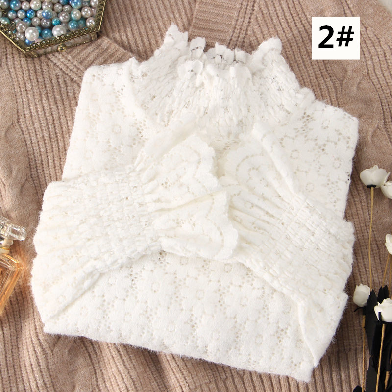 レース 服 レディース長袖レース編みプルオーバー秋冬トップス