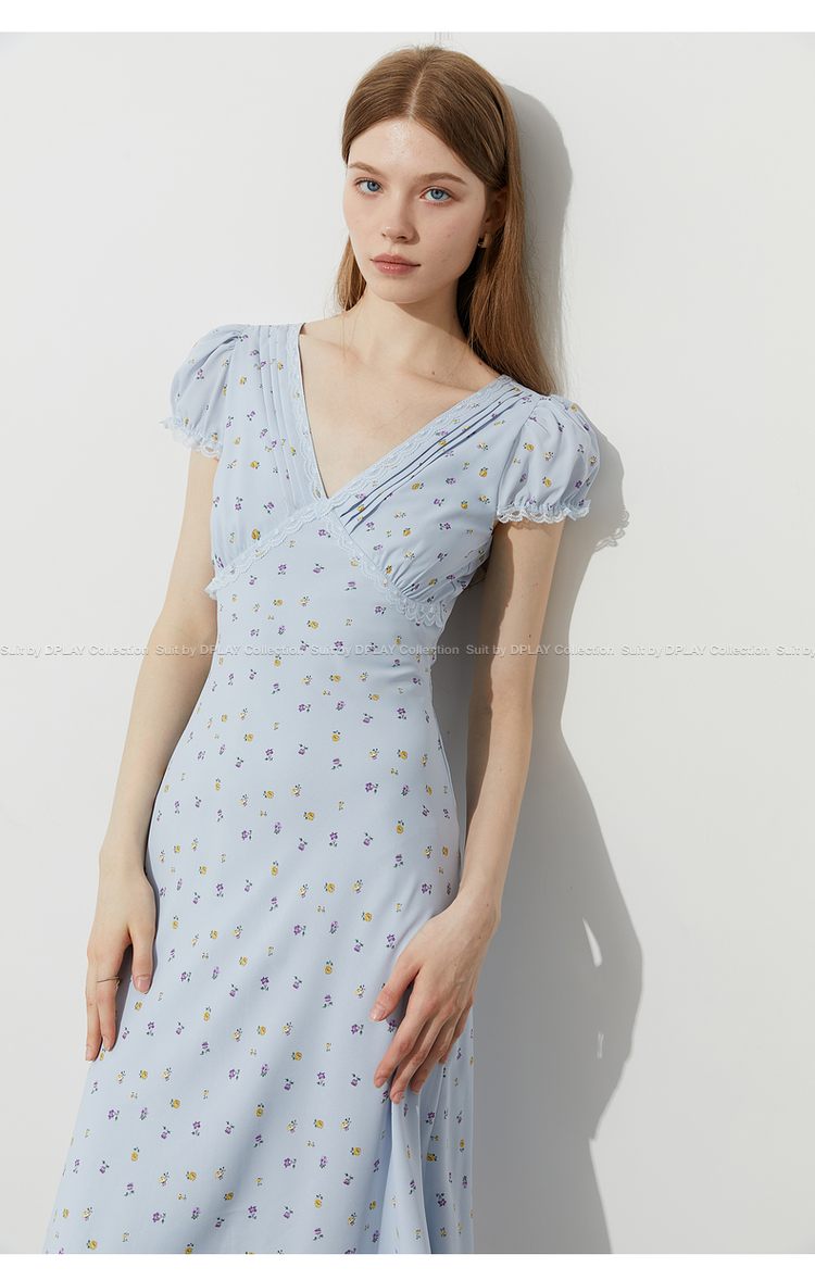 レース 服 小花柄ガーリーレースワンピース