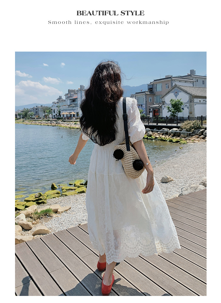 レース 服 夏風香る花刺繍レースワンピース