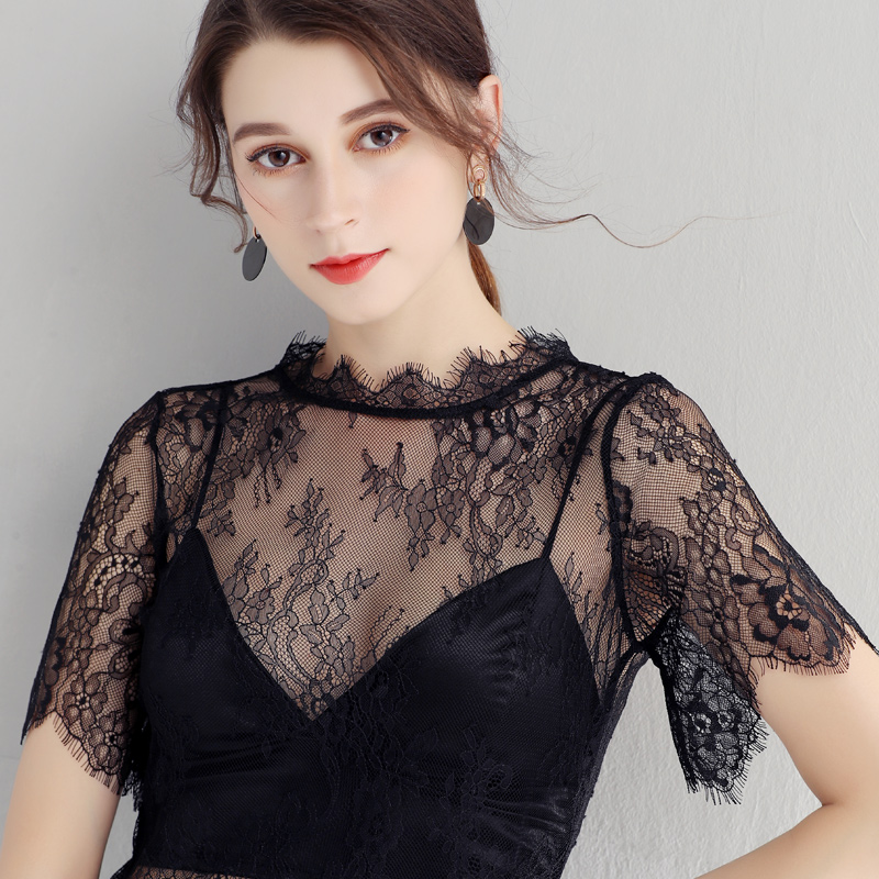 レース 服 花柄シースルーレーストップス