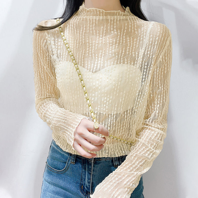 レース 服 水玉模様シアーレースインナー