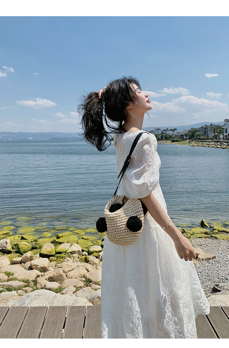 レース 服 夏風香る花刺繍レースワンピース