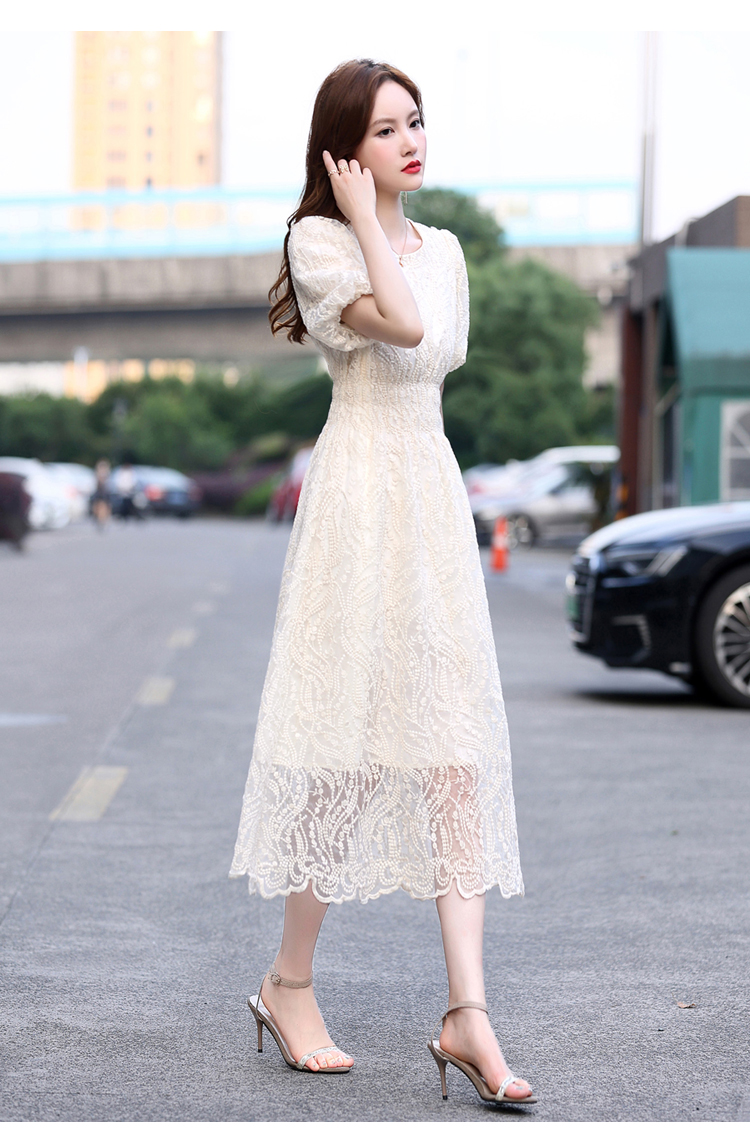 レース 服 上品レース 優美シルエットワンピース