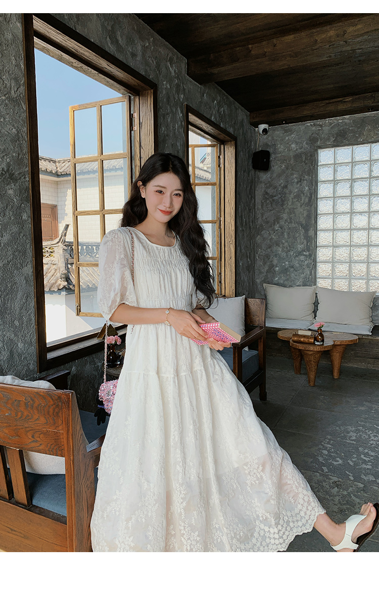 レース 服 夏風香る花刺繍レースワンピース