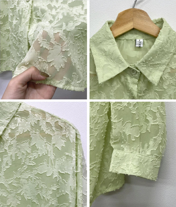 レース 服 春夏新作レース長袖シャツ日焼け止め体型カバートップス