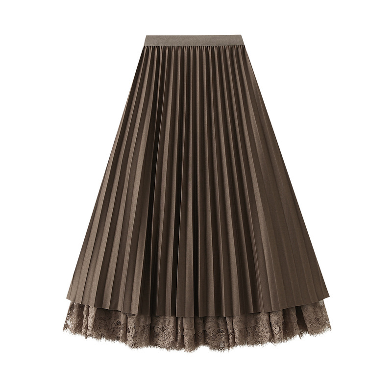 レース 服 秋冬新作レディースレーススカート3色両面着用可能
