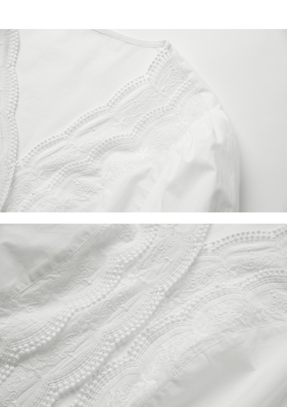 レース 服 優美刺繍レース七分袖ブラウス