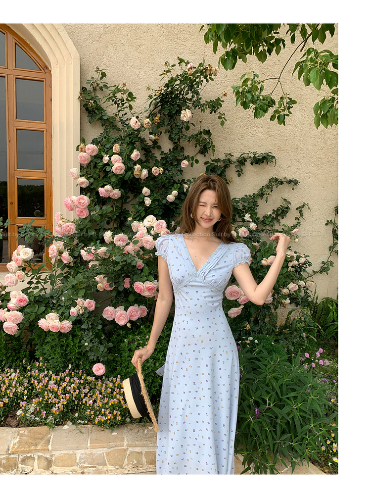 レース 服 小花柄ガーリーレースワンピース