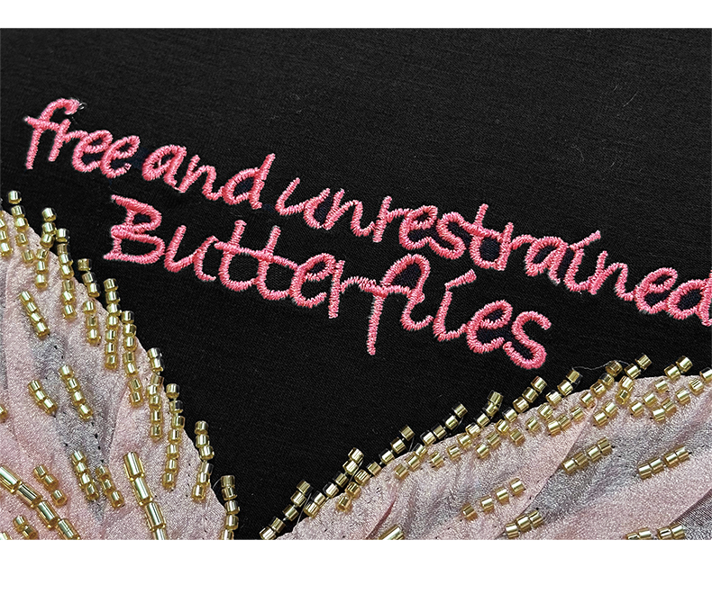 レース 服 蝶々刺繍レース裾ワンピース