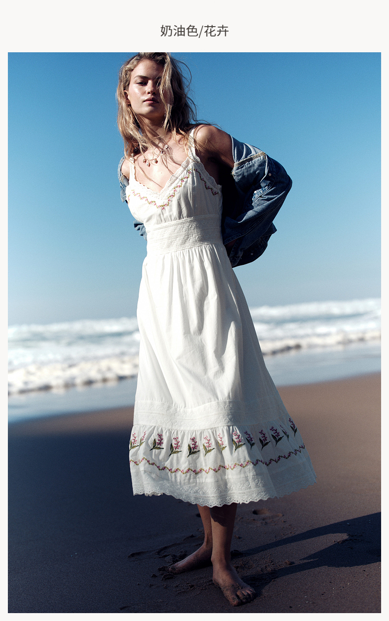 レース 服 花刺繍キャミソールレースワンピース