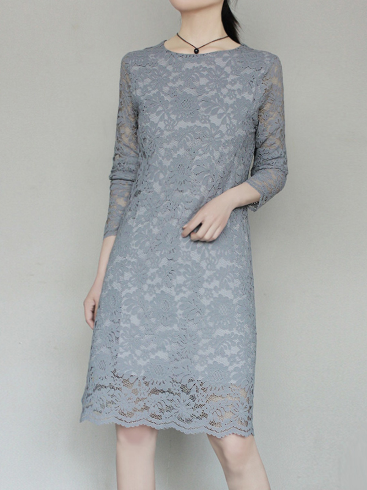 レース 服 上品花柄レースワンピース