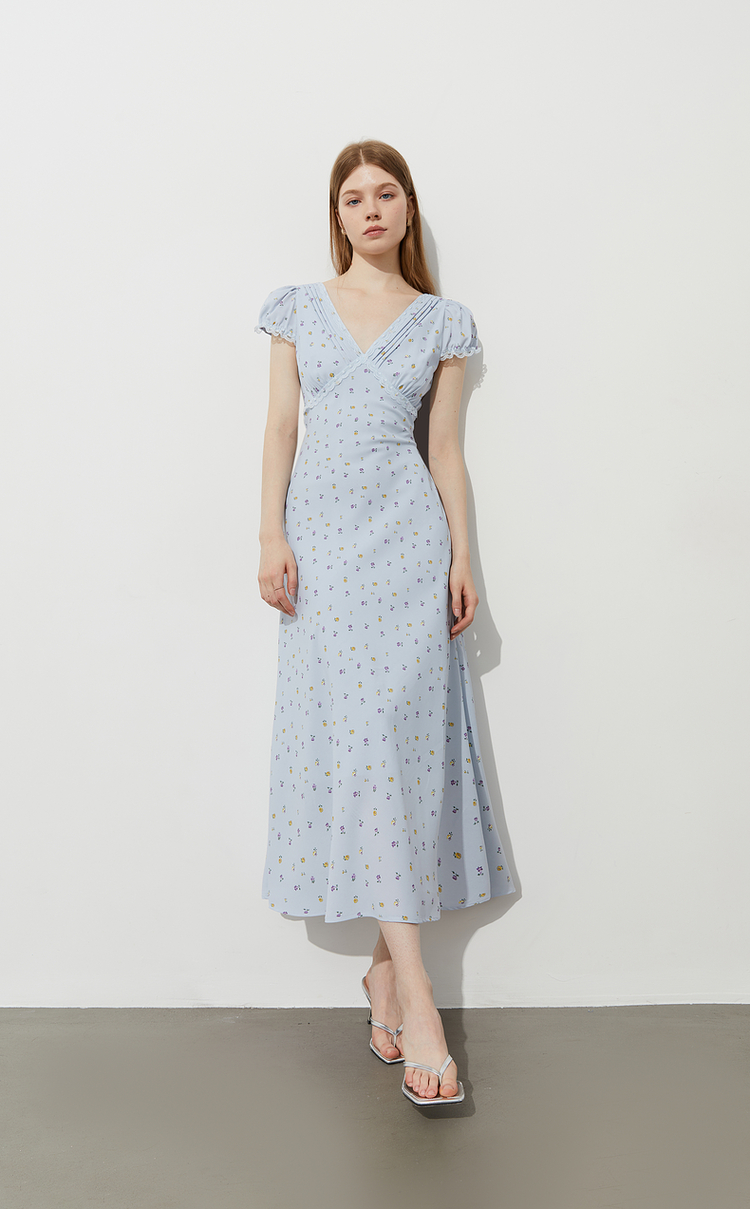 レース 服 小花柄ガーリーレースワンピース