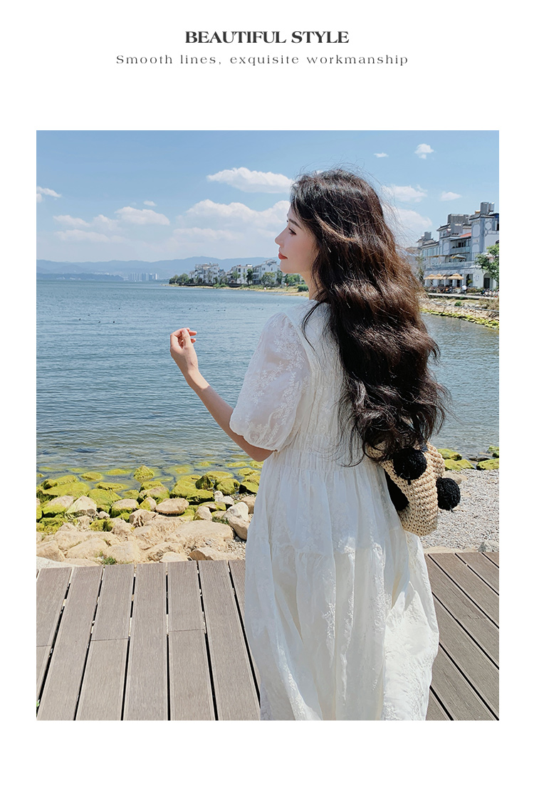 レース 服 夏風香る花刺繍レースワンピース