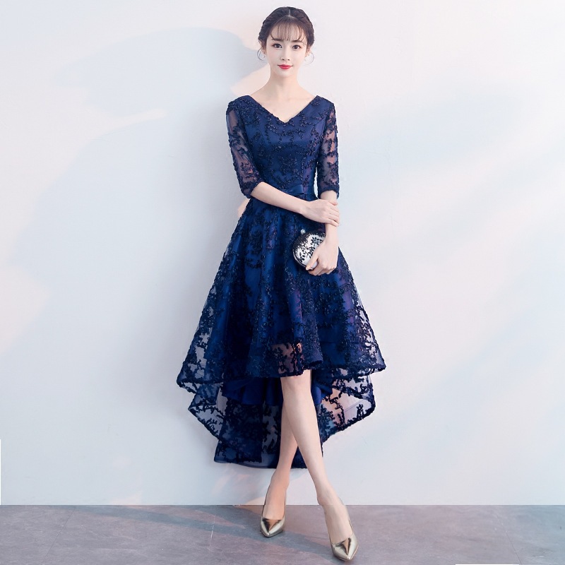 レース 服 フィッシュテール花柄レースワンピース