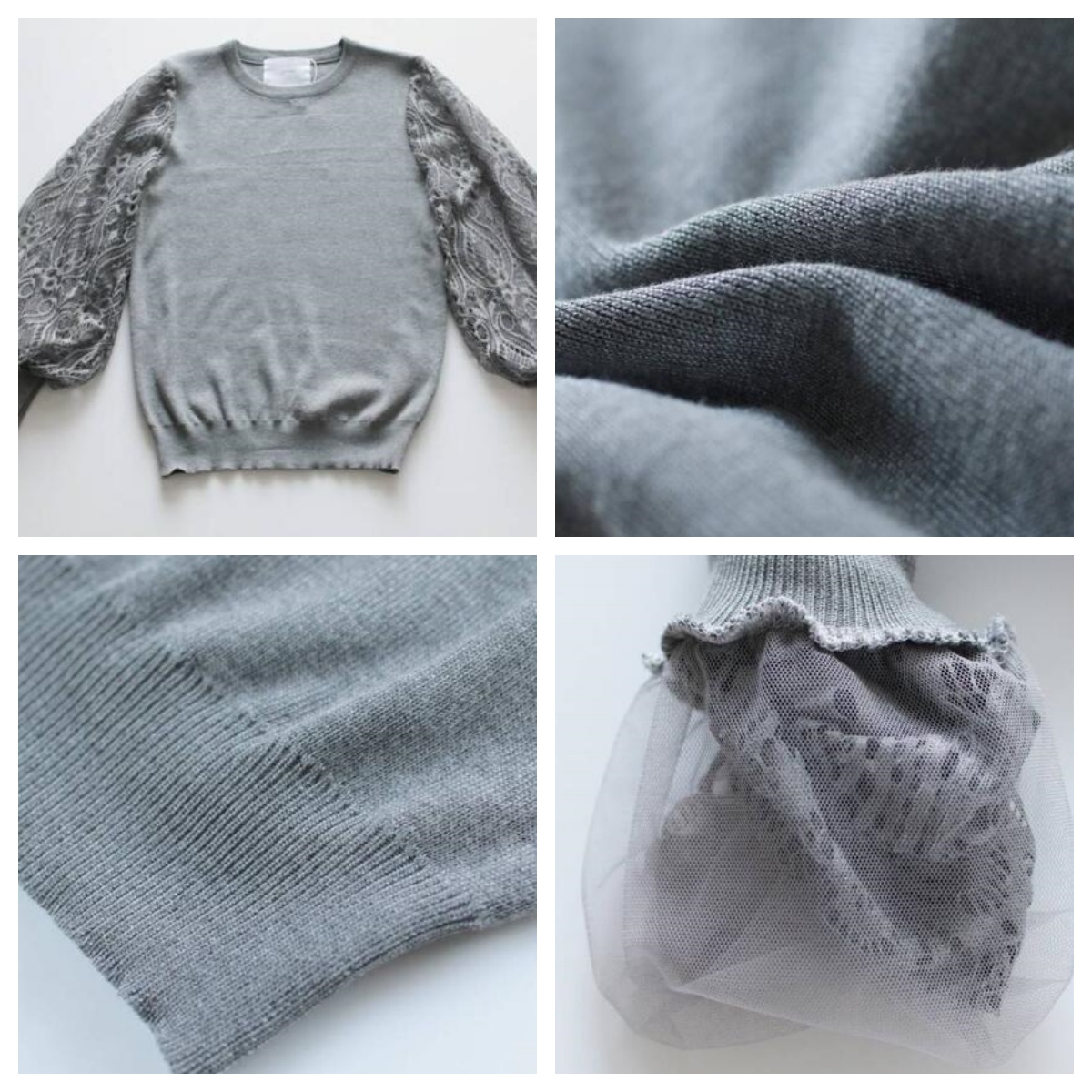 レース 服 秋冬新作レース袖ニットセーター上品カジュアルトップス