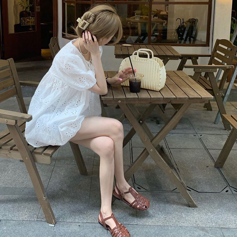 レース 服 カットワークレース刺繍ブラウス五分袖