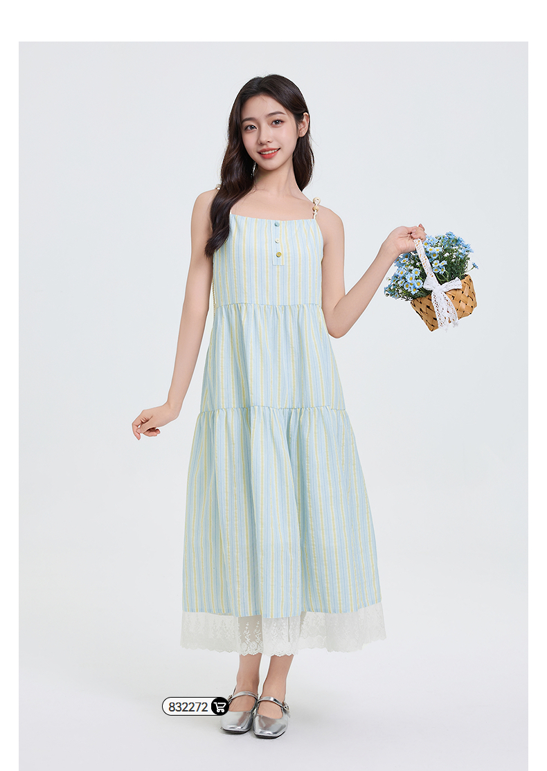レース 服 ティアードフリル レース裾 春夏ワンピース