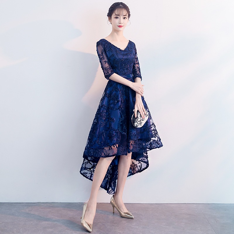 レース 服 フィッシュテール花柄レースワンピース
