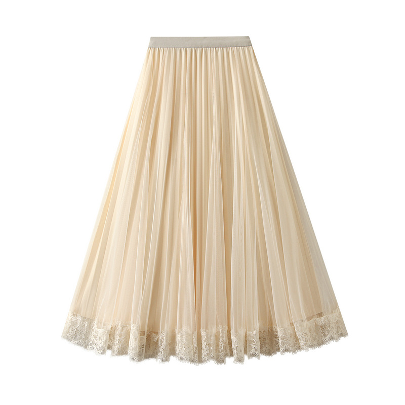 レース 服 秋冬新作レディースレーススカート3色両面着用可能