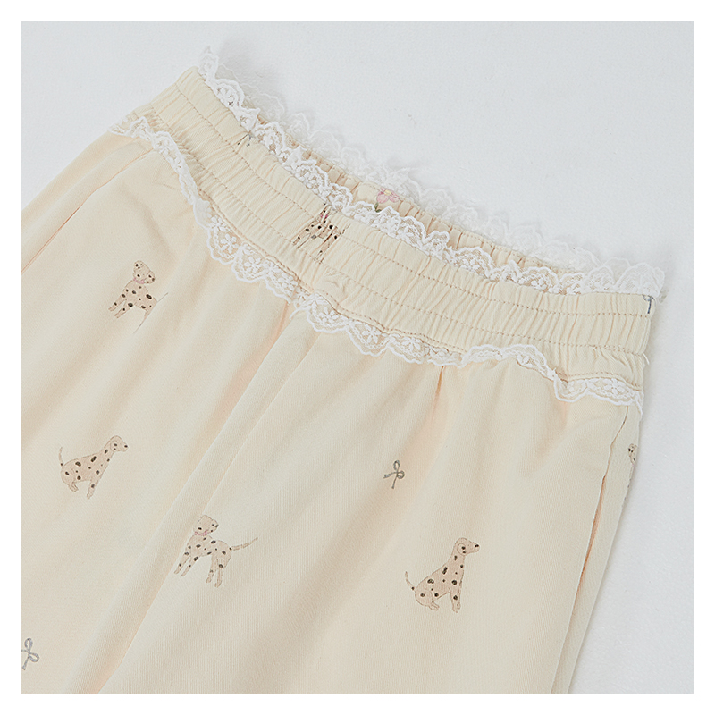 レース 服 花模様レースワイドパンツ